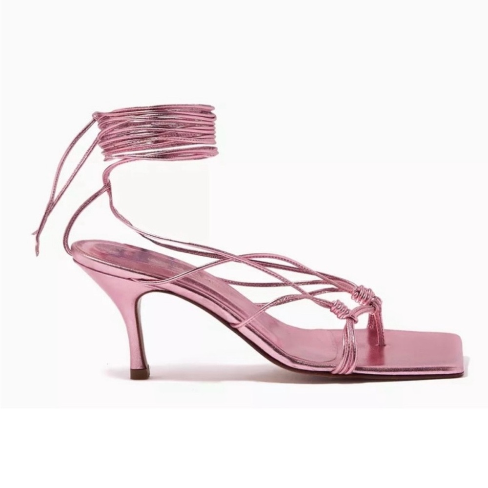 Andrea Wazen Pink Strappy Heels Size 36